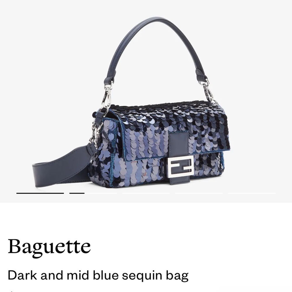 SOLD — Fendi Baguette blue sequins (RARE - ALL ROUND sequins)